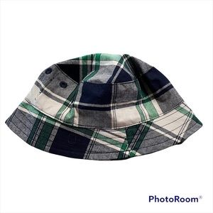 Janie and Jack Blue/Green Plaid Bucket Hat